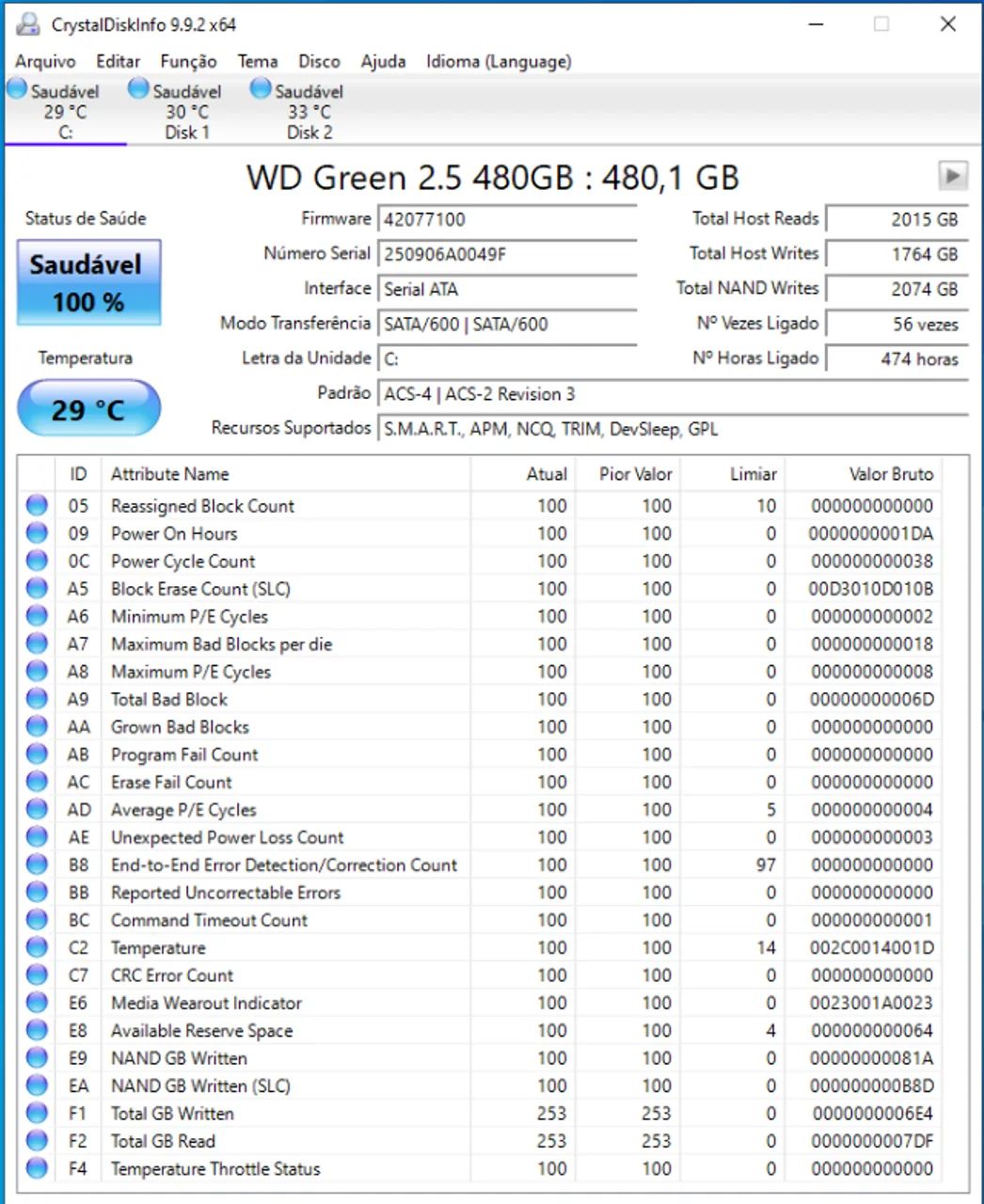 SSD WD Green 480GB + Crystal Disk - Foto 4