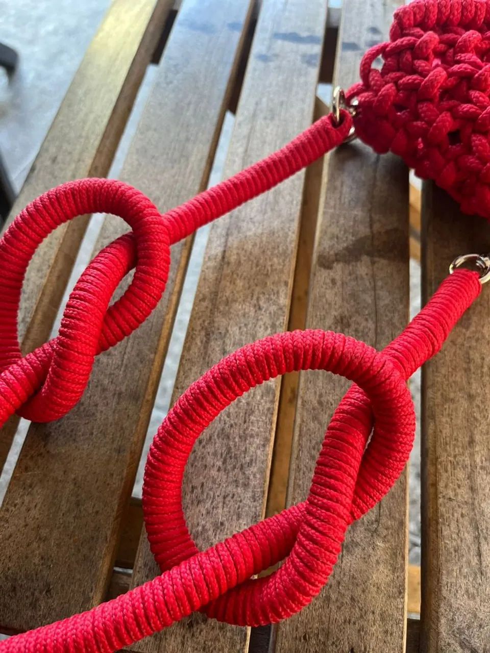 Bolsa de macramê, vermelha(nunca usada) - Foto 3