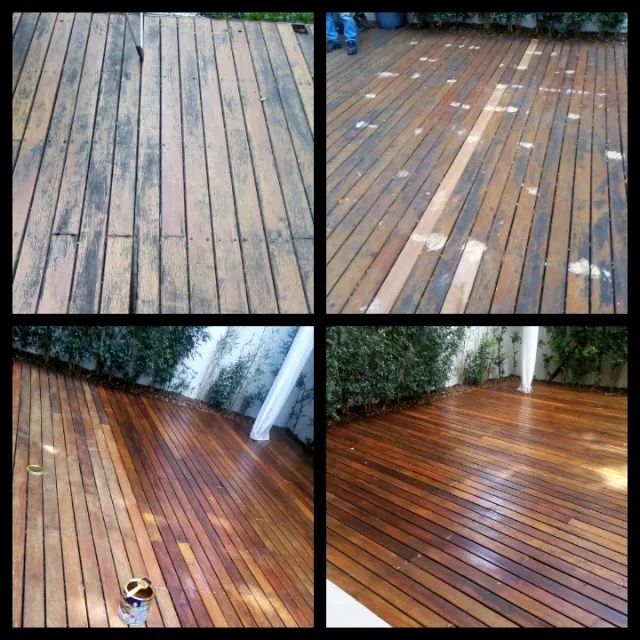 Reforma deck de madeira lixamentos envernizamentos  - Foto 2
