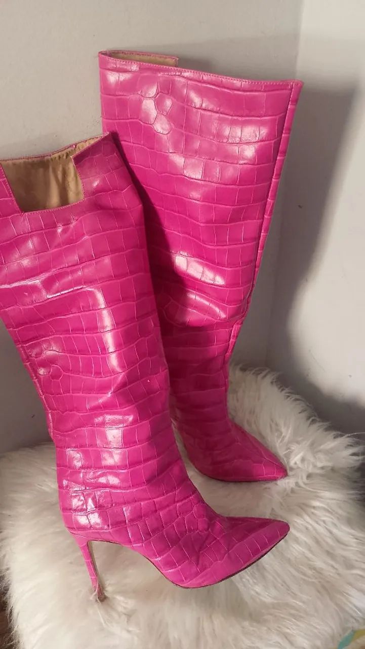 Bota croco Schultz rosa - Foto 2