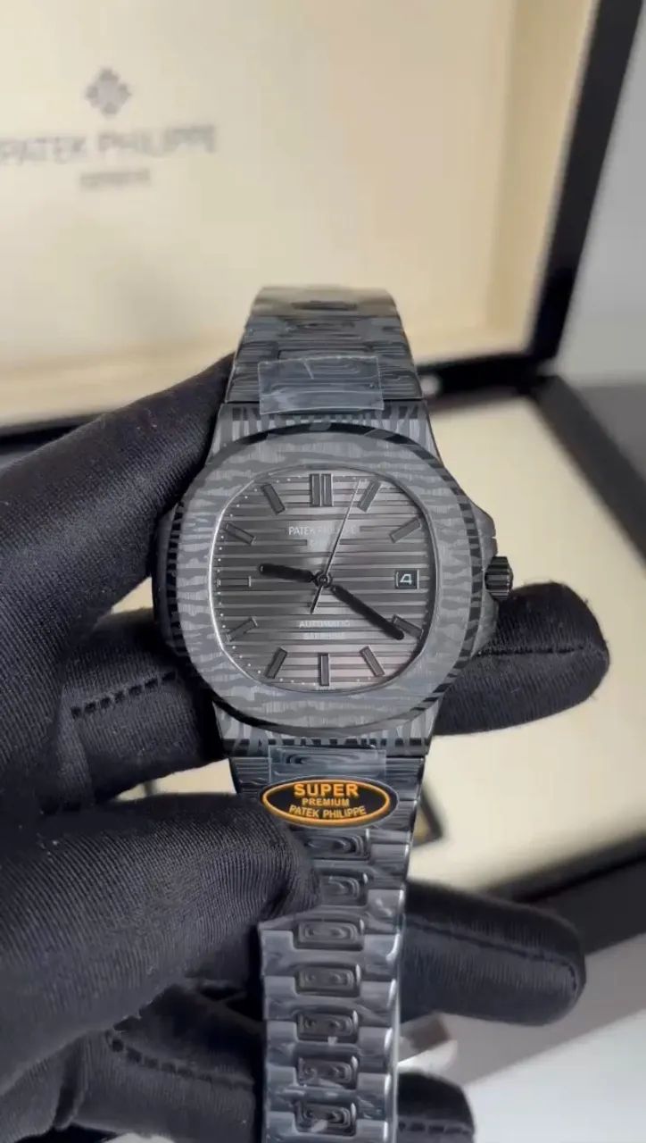 Patek Philippe Clone Base ETA Carbon Edition + Caixa Completa