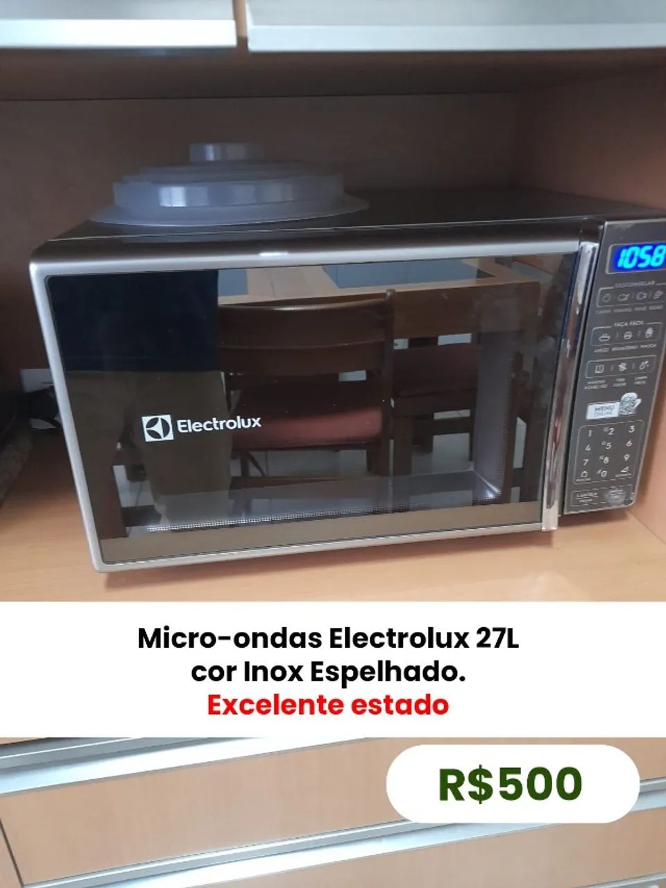Microondas electrolux 27l inox