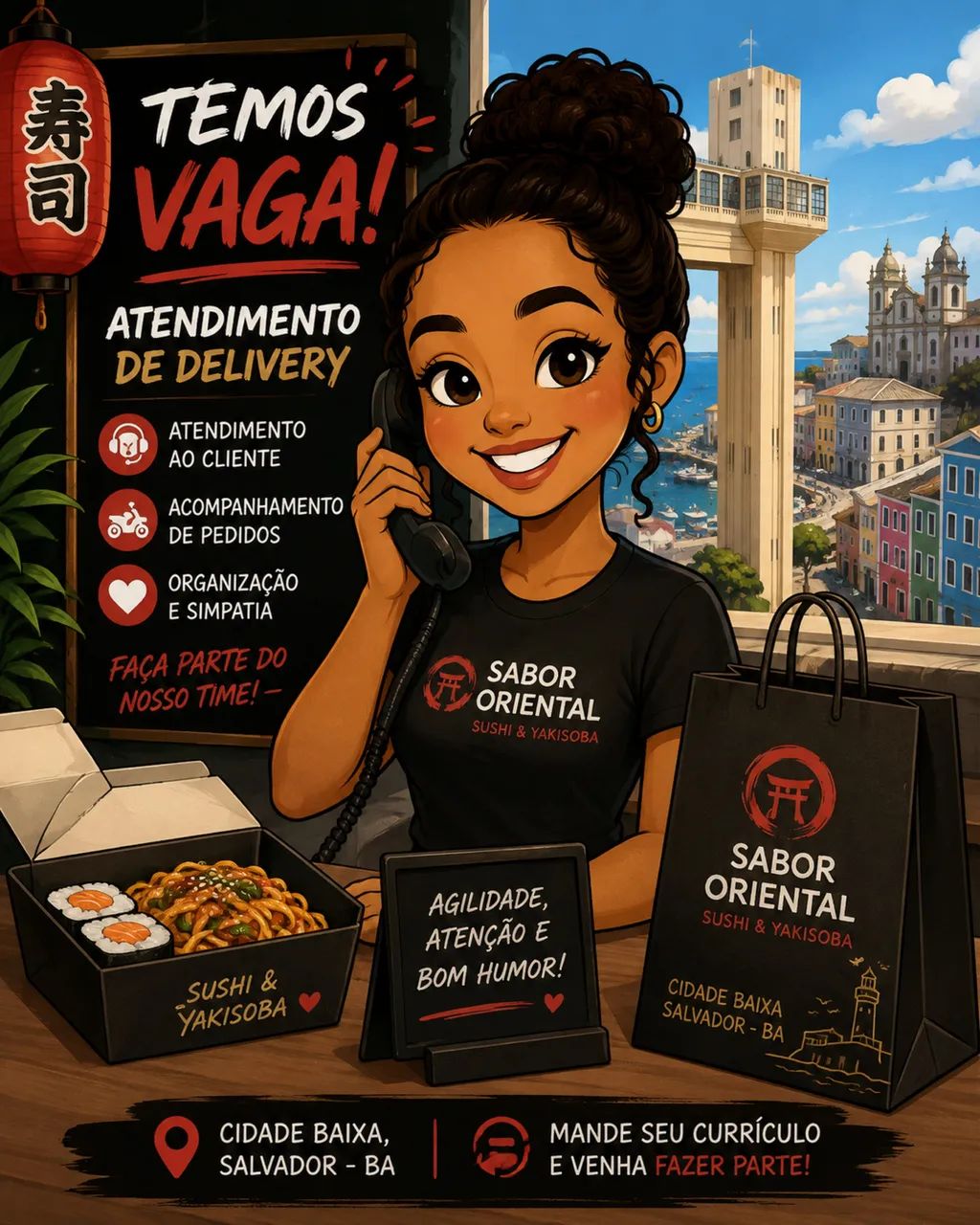 Vaga para atendimento de delivery cidade baixa