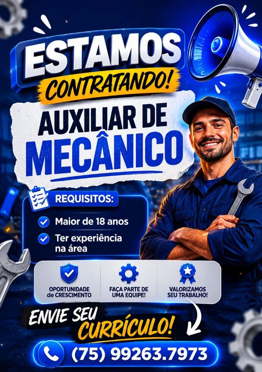 Vaga para Mecânico e auxiliar de Mecânico - Foto 2