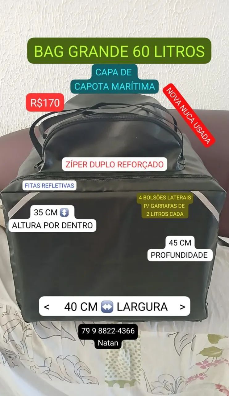 BAG GRANDE 60 LITROS CAPOTA MARÍTIMA