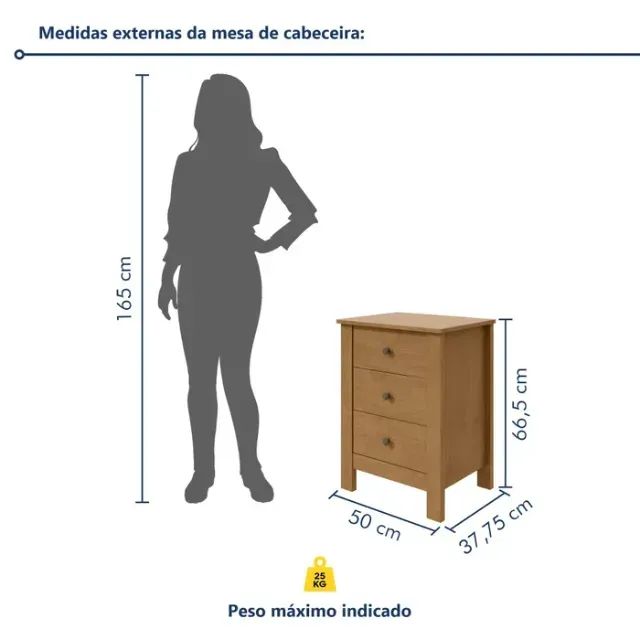 Cômoda Organizadora para Cabeceira Solteiro - Foto 2