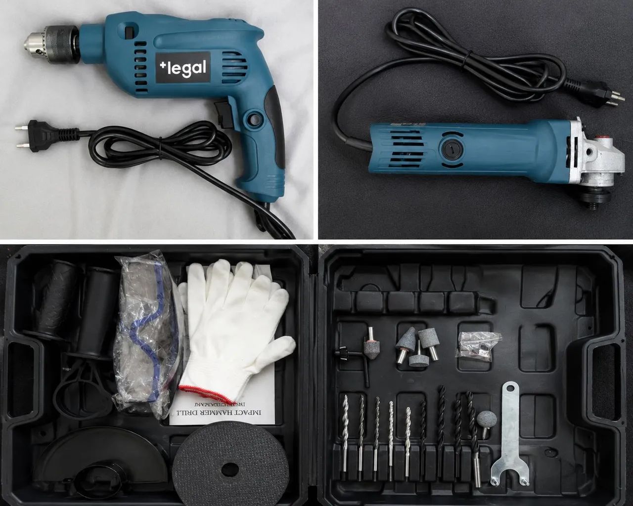 Kit Ferramenta Elétrica 110V Novo Completo com Maleta e Acessórios