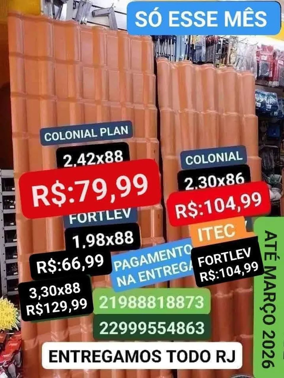 Telhas de PVC PAGUEM APÓS A ENTREGA 