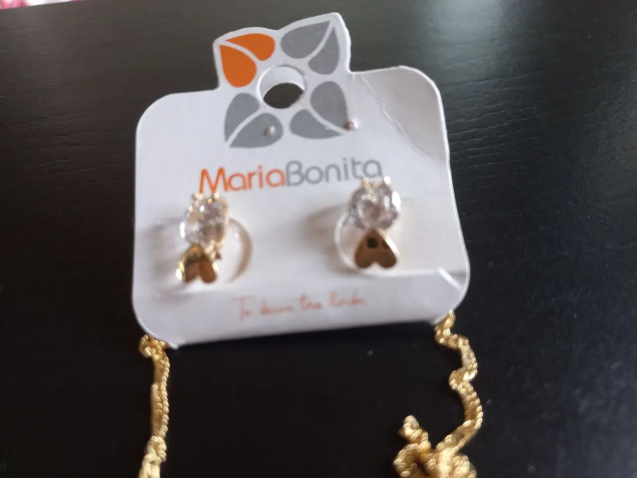 FOLHEADO - CONJUNTO BRINCO E COLAR