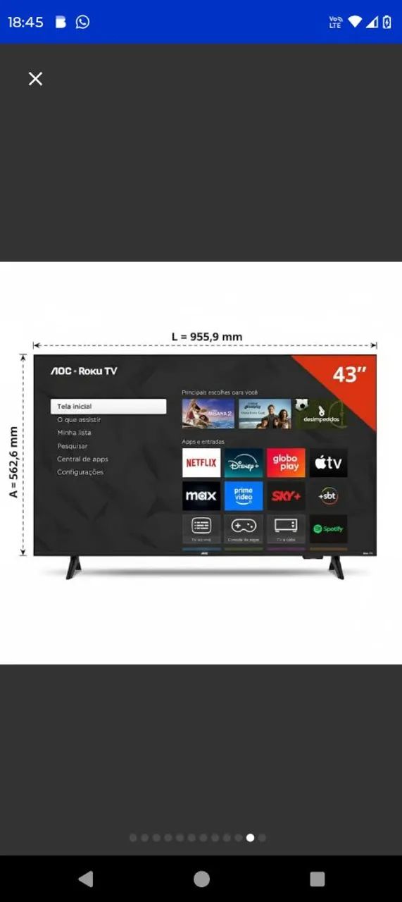 Tv nova 43 polegadas, 2 meses de comprada, nota fiscal e tudo certinho  - Foto 2