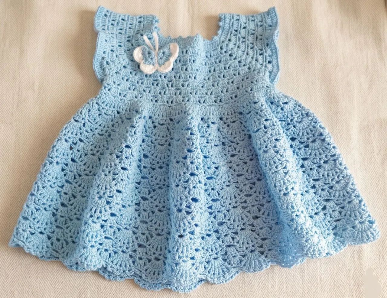 Vestidos infantis de crochê  - Foto 5