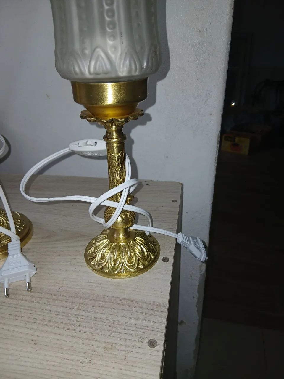 Abajour em bronze e cristal - Foto 2