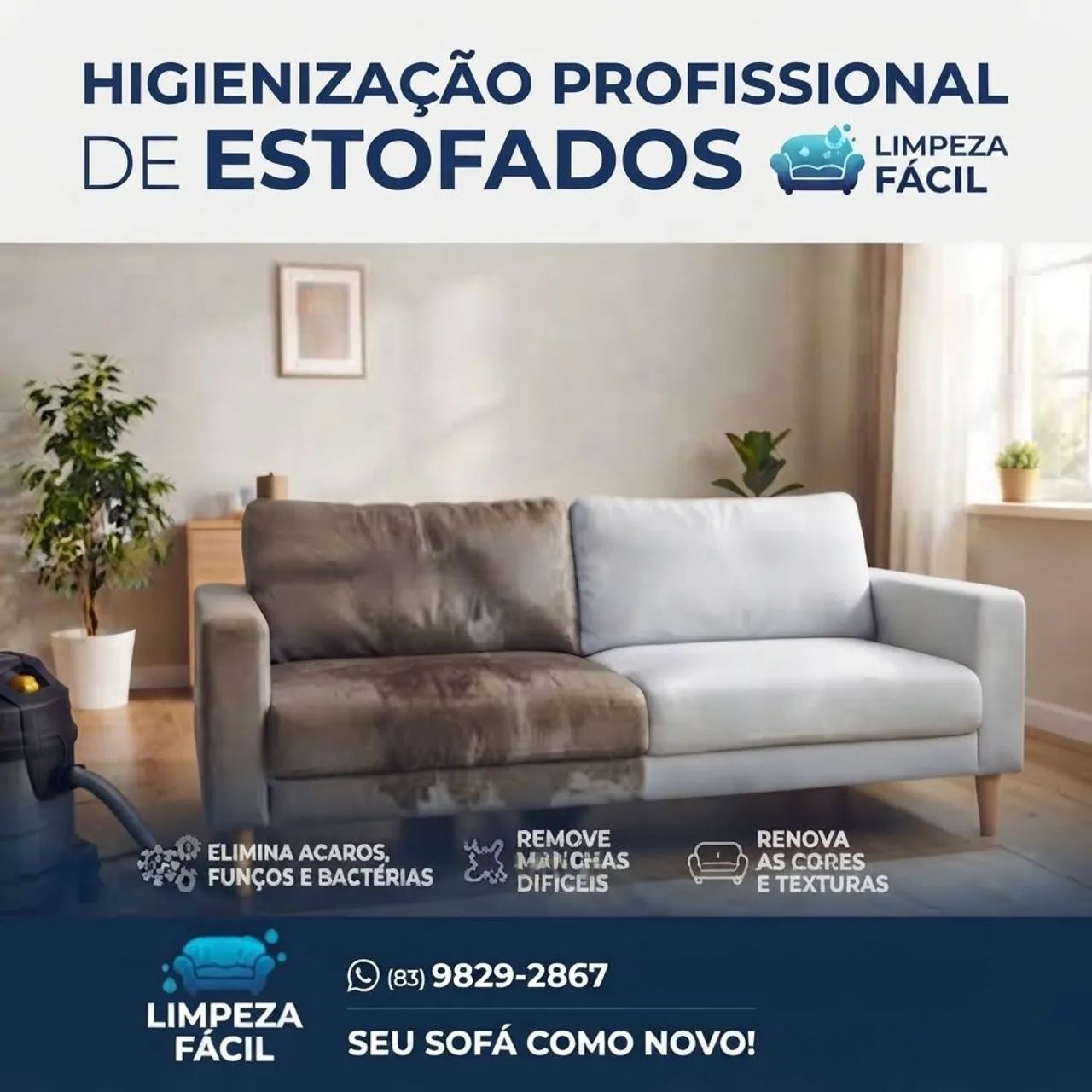 HIGIENIZAÇÃO PROFISSIONAL DE ESTOFADOS