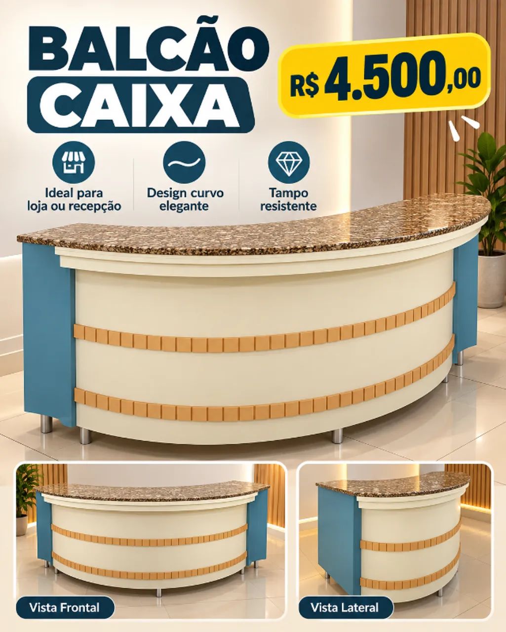 ? OPORTUNIDADE! BALCÃO CAIXA COM TAMPO DE GRANITO
