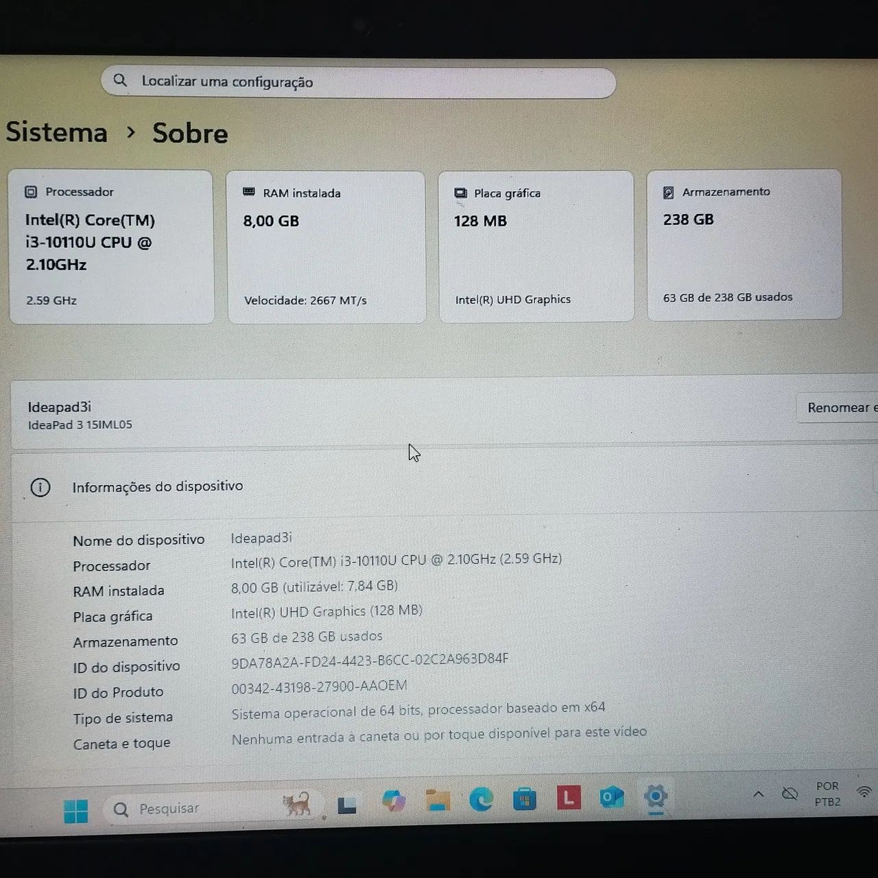 LENOVO IDEAPAD 3i Core i3 10th/8gb RAM  - Foto 4