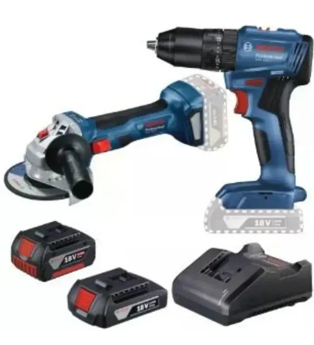 Kit Bosch Parafusadeira Gsb 185-li+esmerilhadeira Gws 18v-8 Preto 18v