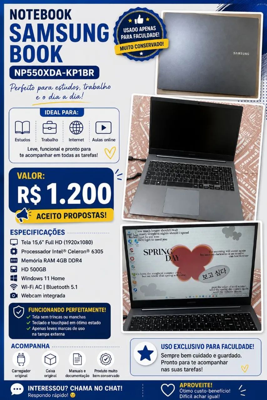 notebook samsung book 
