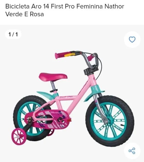 BICICLETA aro 14 feminina NATHOR - Foto 2