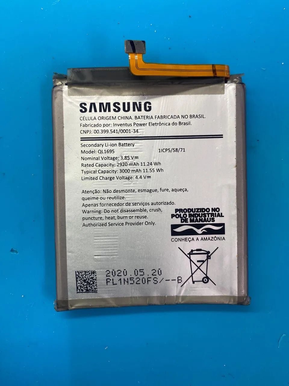 BATERIA SAMSUNG GALAXY A01 - PEÇA ORIGINAL RETIRADA