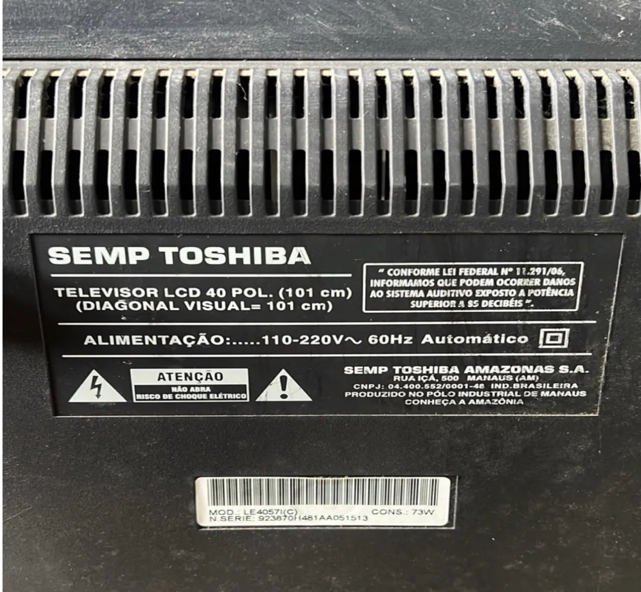 TV 40 Polegadas SEMP TOSHIBA LE4057i (C)  - Foto 2