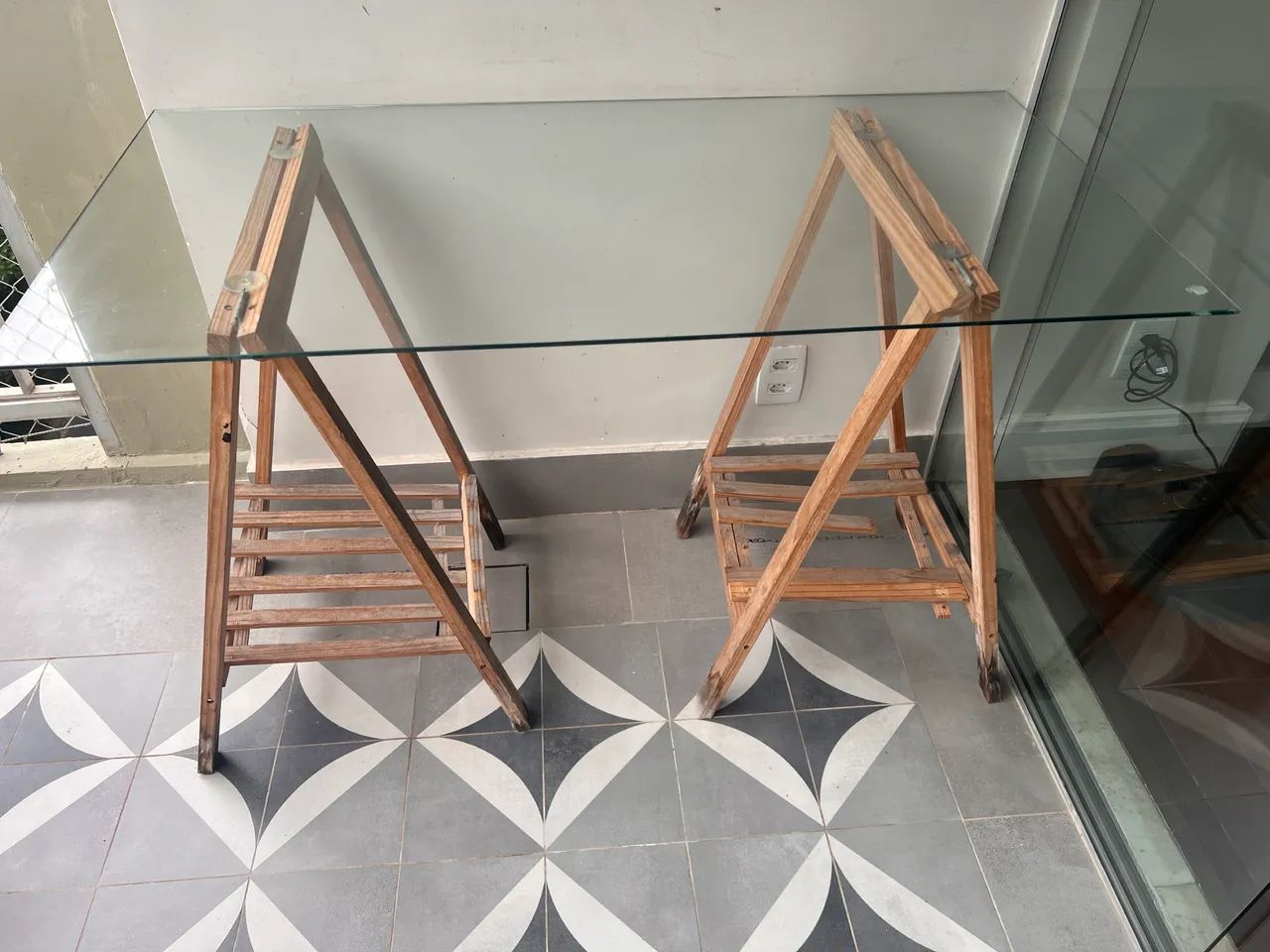 Tampa de mesa de vidro 1,20 X 60