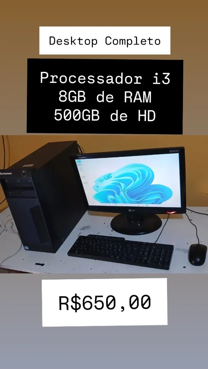 Desktop Lenovo - i3, 8GB (RAM), 500GB (HD) - Foto 2