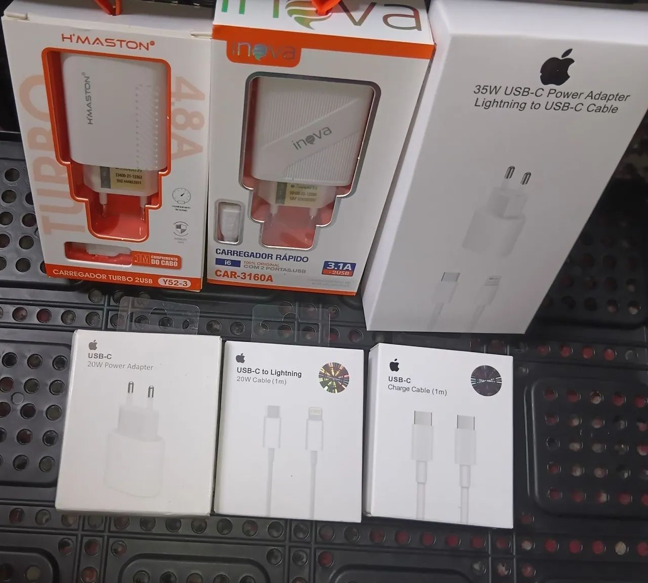 Carregadores completo/ cabos iphone, tipo c 