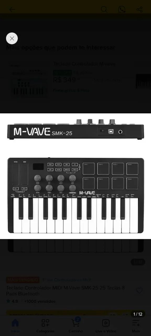 Controlador midi smk25 USB  - Foto 2