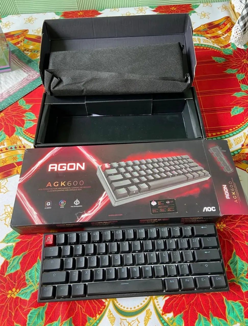 Teclado agon 60% mecânico switch vermelho  - Foto 4