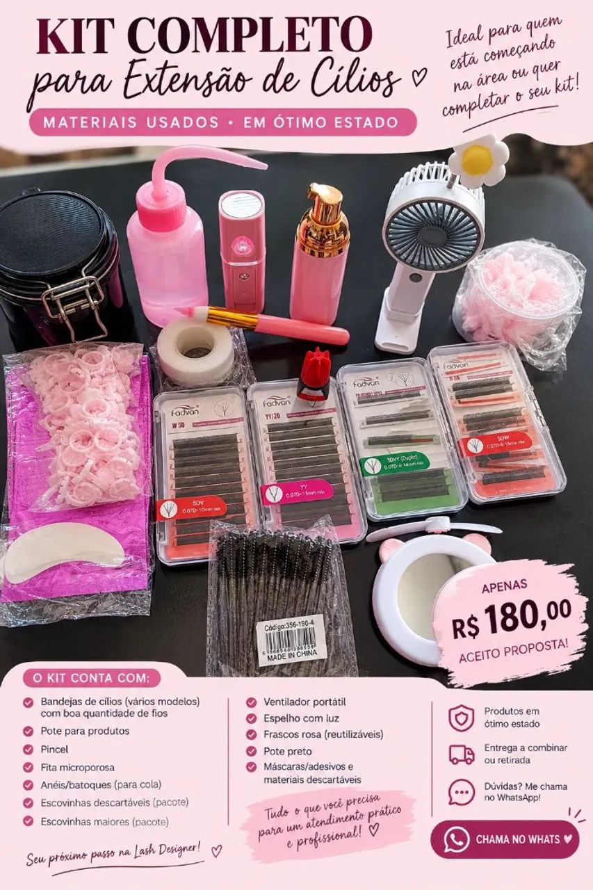 Kit extensão de cílios 