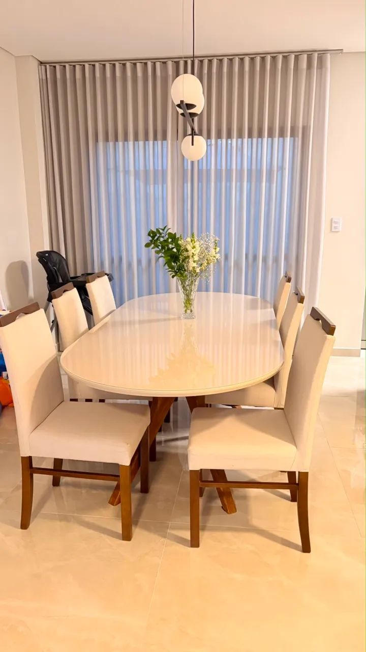 Mesa com 6 cadeiras 2.10x1.00m - Foto 5