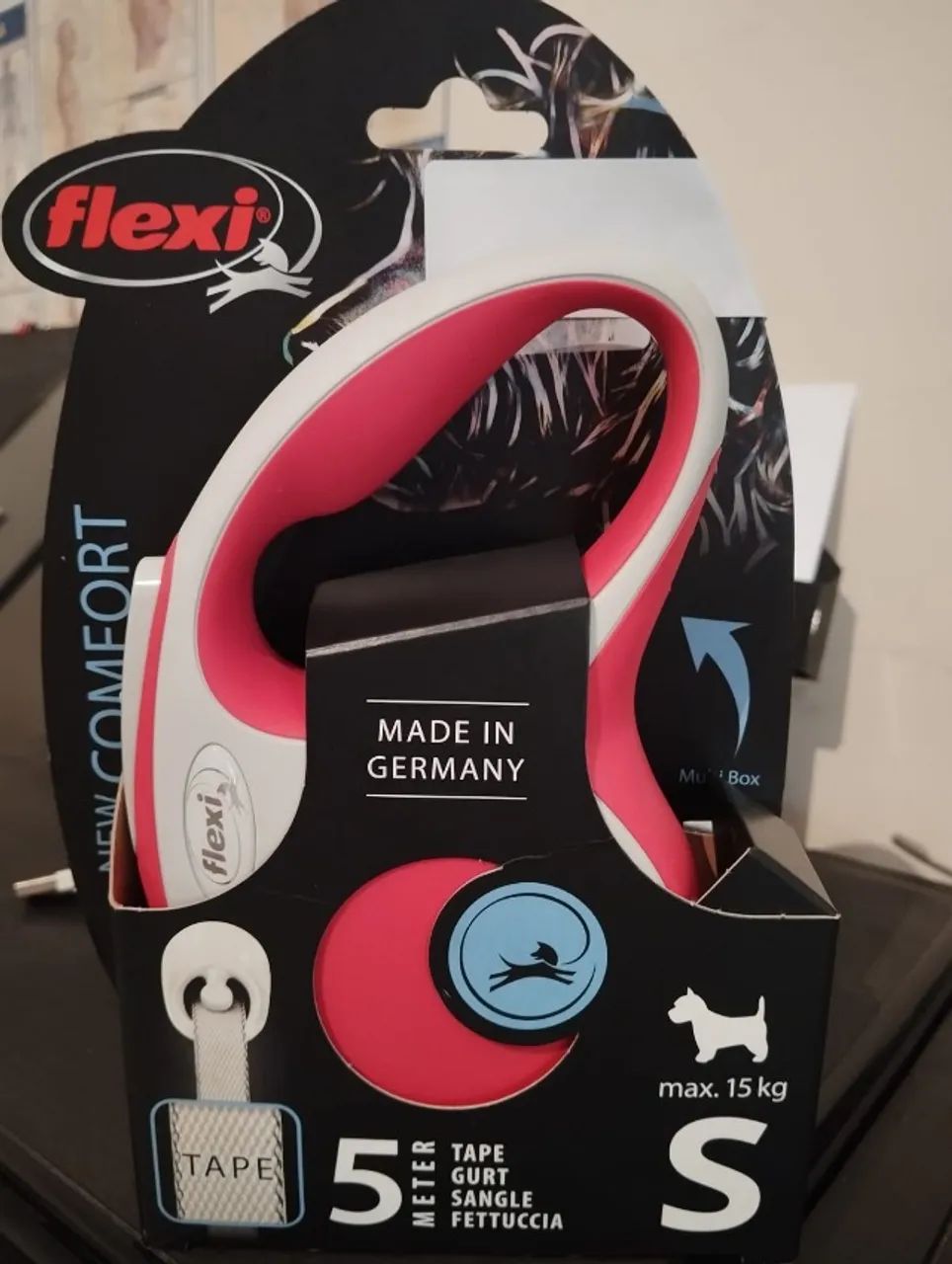 Guia Retrátil Flexi New Comfort Tape Vermelho S 15kg 5m
