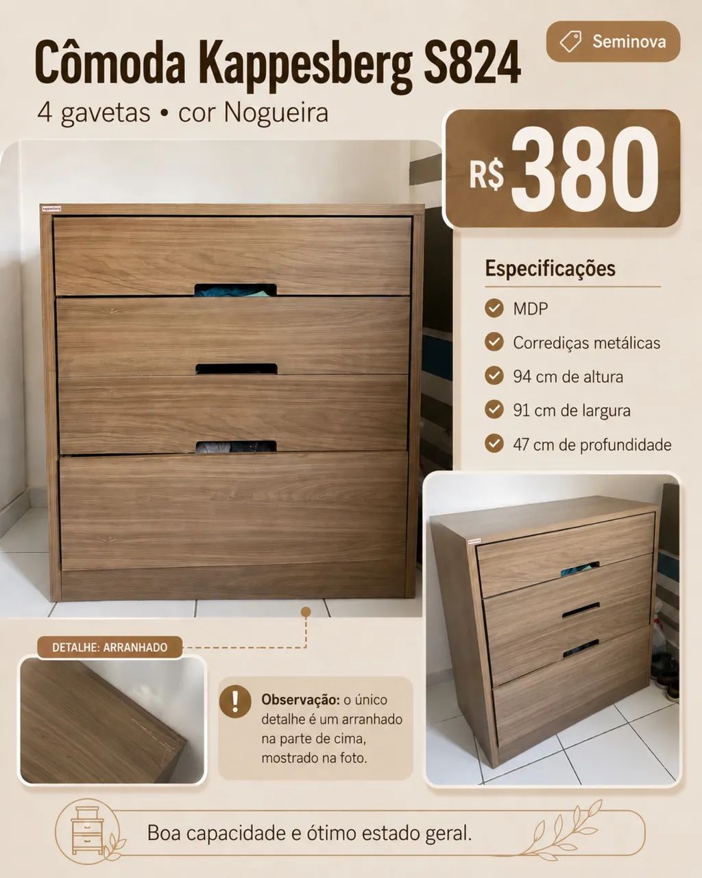 Cômoda usada em ótimo estado  - Foto 3