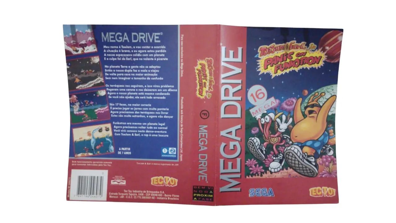 Capa de jogo de mega drive ToeJam & earl in panic on funkotron