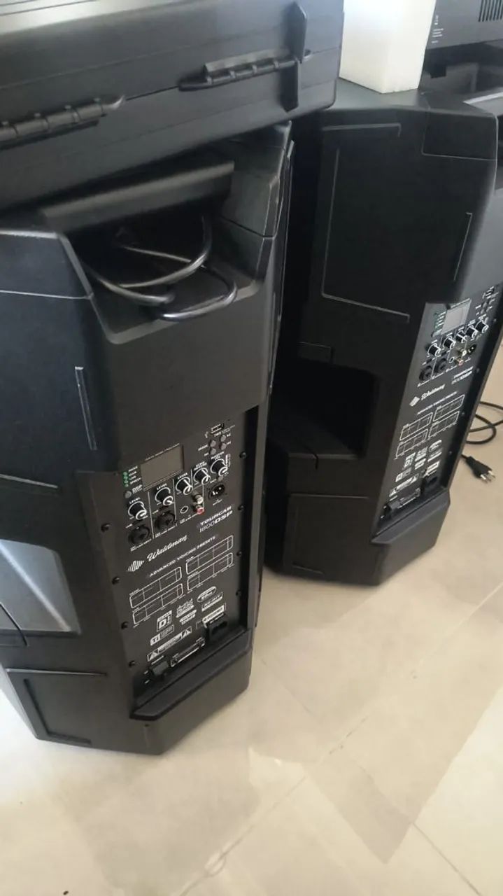 Caixa de som microfone mesa nova