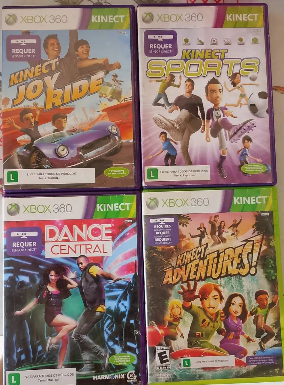 Kit 4 jogos de Kinect original + sensor Kinect  - Foto 2