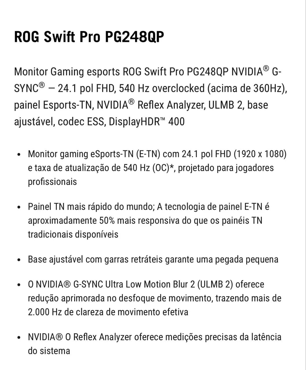 Monitor 540hz Asus  Rog Swift Pro  - Foto 3