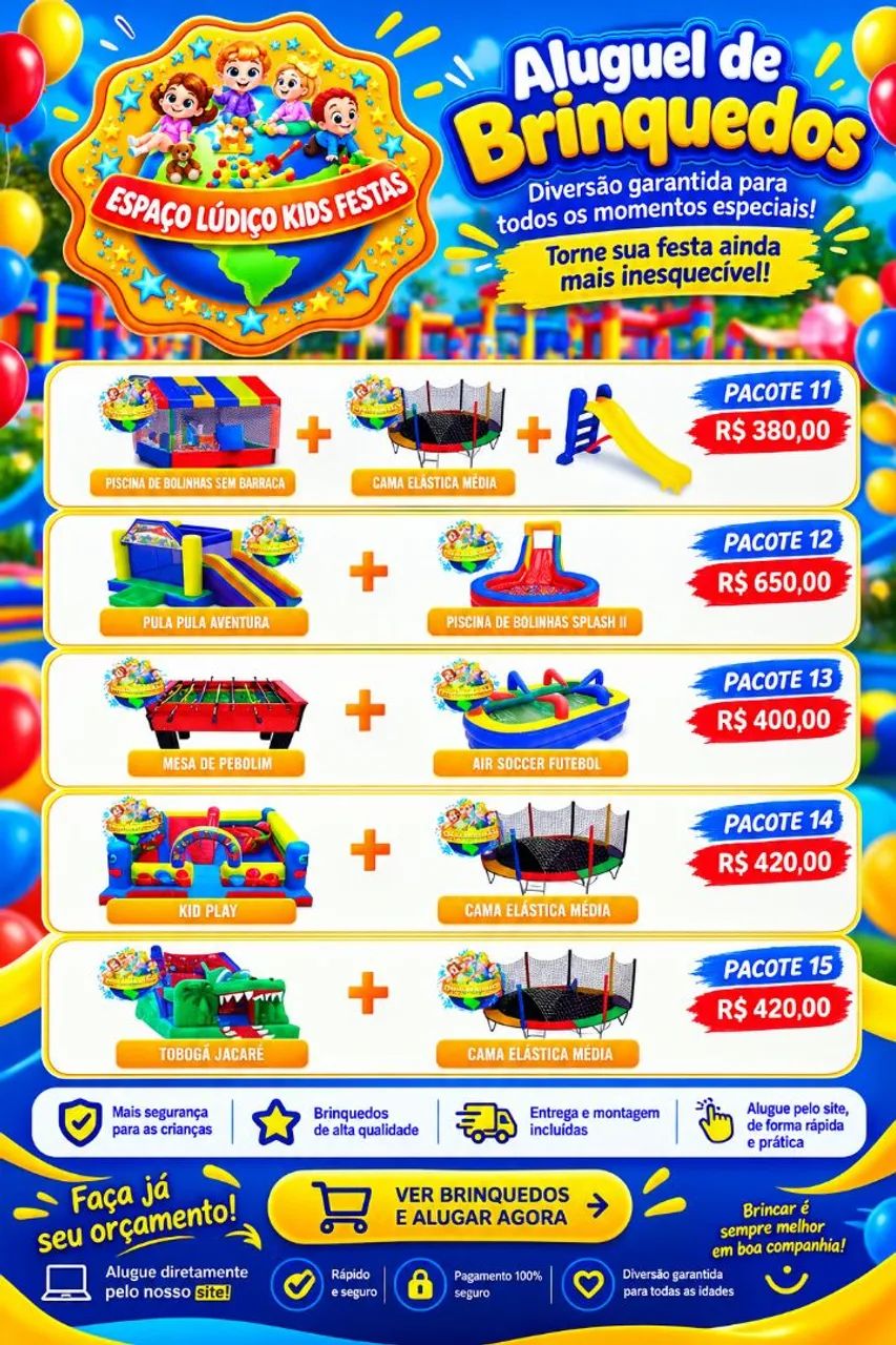 Aluguel de brinquedos inflável