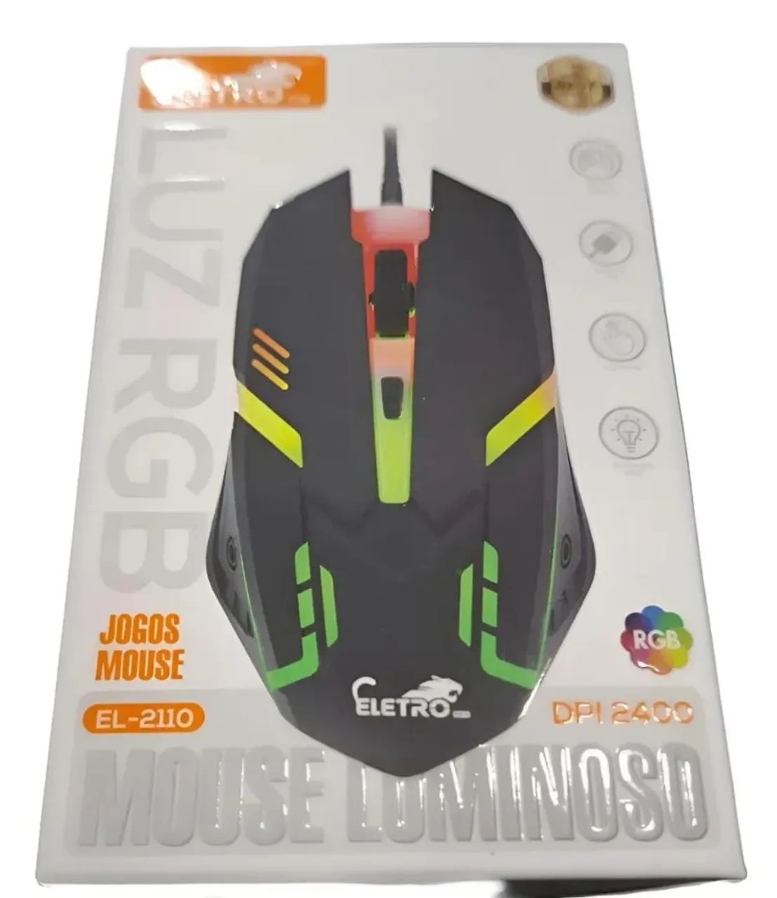 Mouse gamer RGB Eletromex EL-2110.