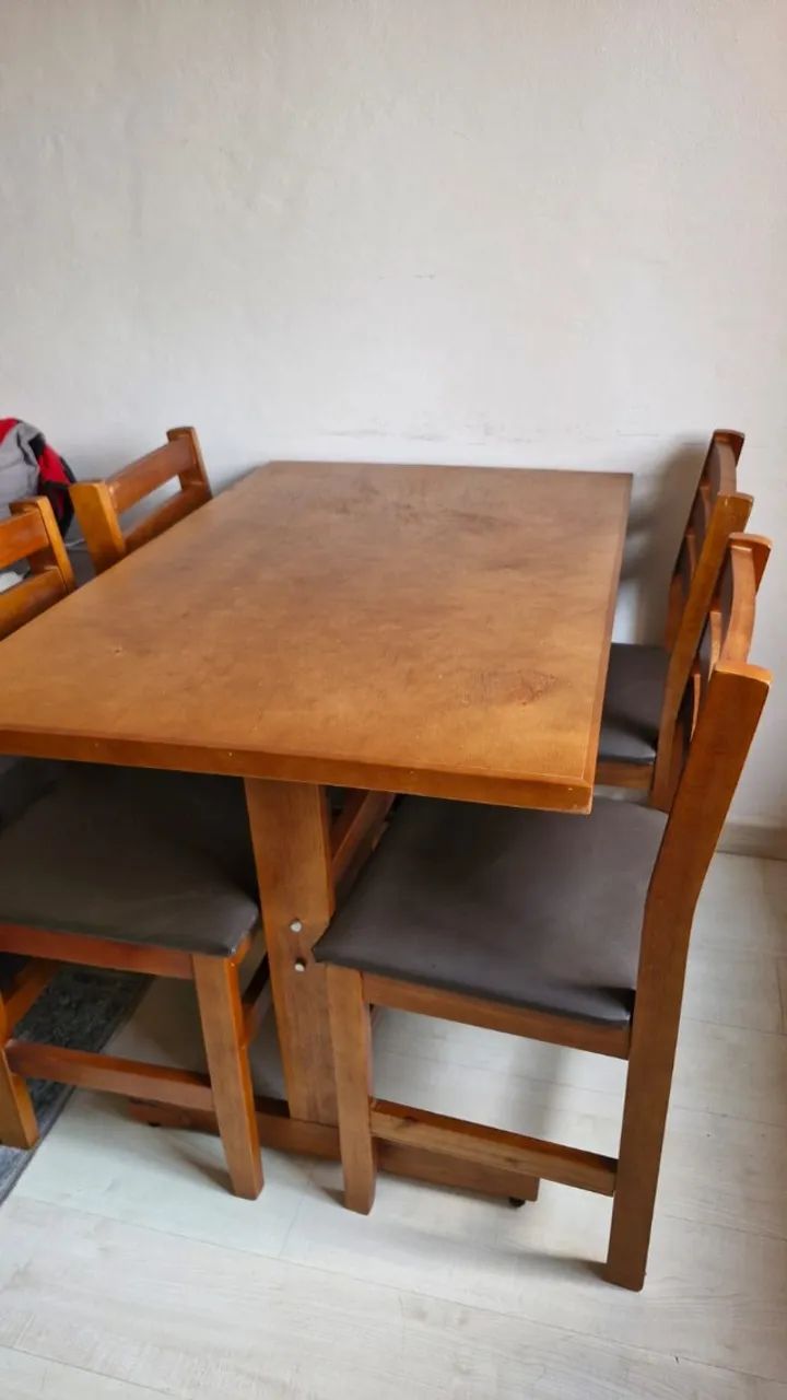Mesa de jantar - conjunto 110x70 Mesa com 4 Cadeiras Estofadas - Foto 2