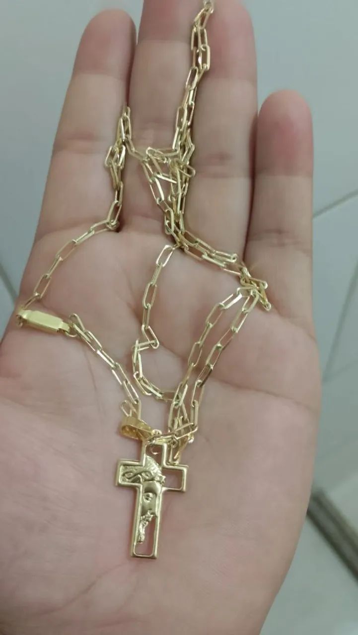 Corrente moeda antiga 70cm 