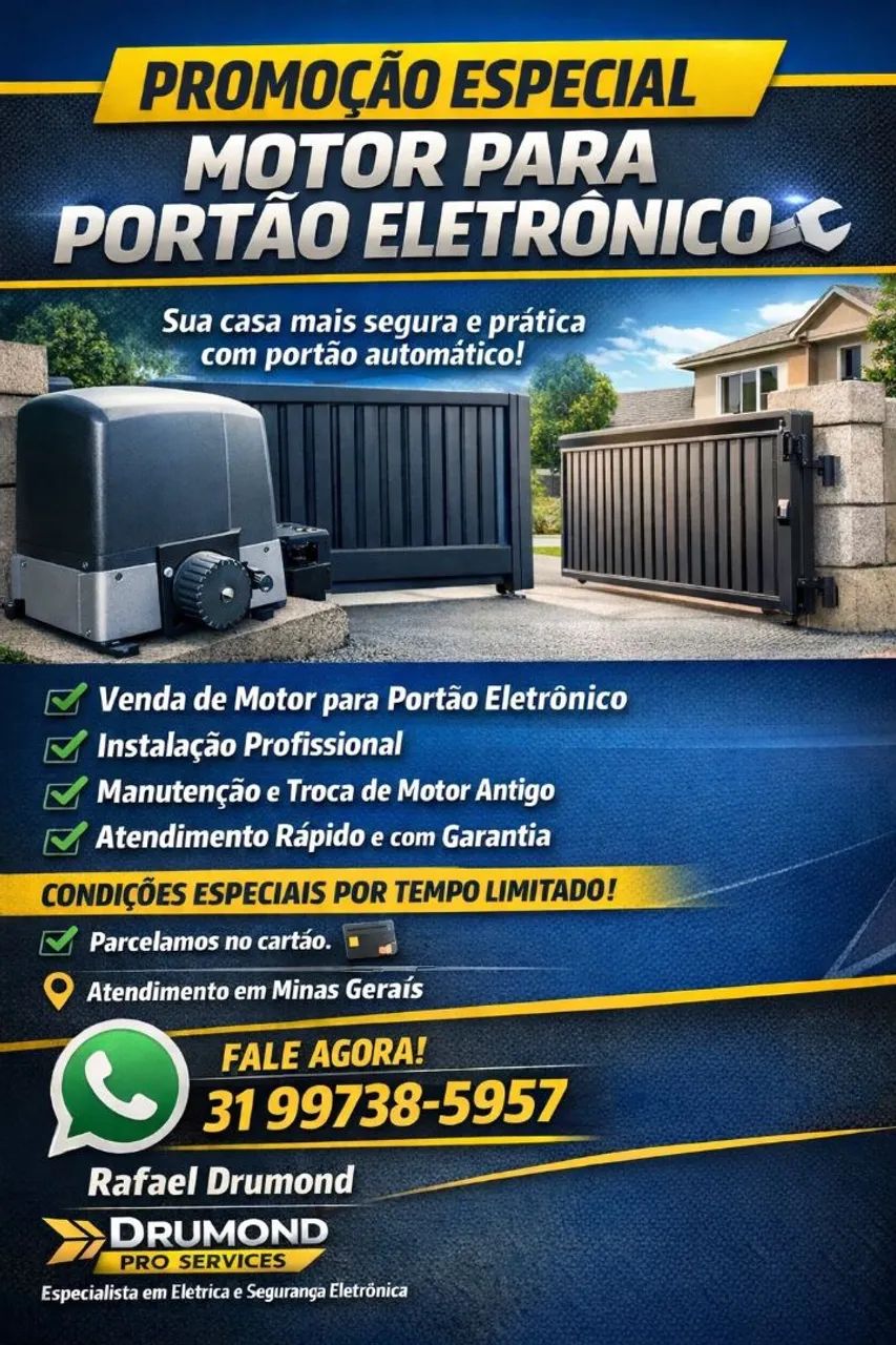 Motor para Portão Eletrônico - Venda, Instalação e Manutenção | Promoção