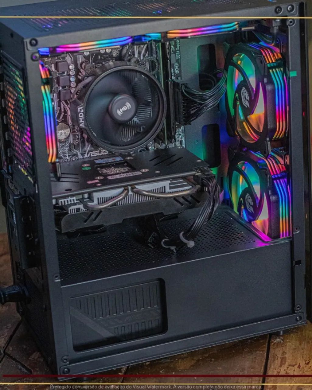 Computador Ryzen 3 2200G, 16gb, NVMe 128gb+HD 2tb, RX 580 8gb, Fonte MSI 500W - Foto 2