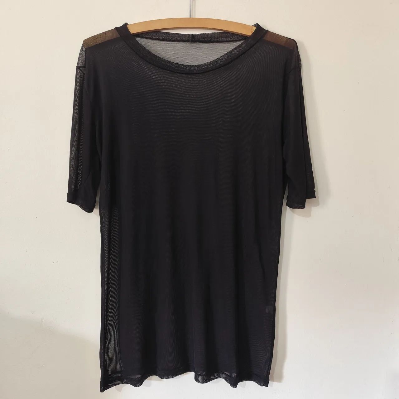 Blusa T-Shirt Tule Transparente Pret