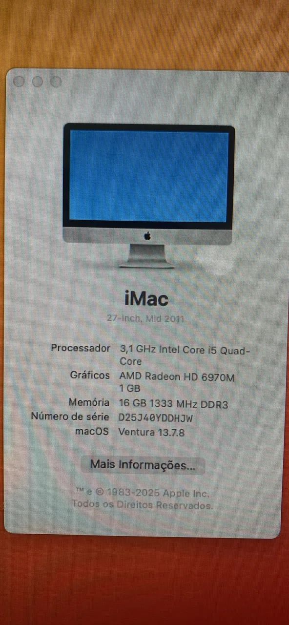 iMac 27 Retina 5k, Intel Core I5 - Monitores - Ponte Nova, Várzea