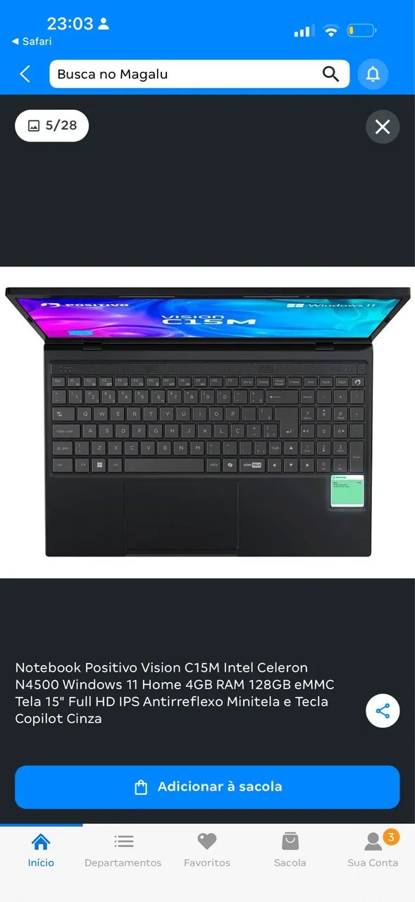 VENDE-SE notebook positivo c15