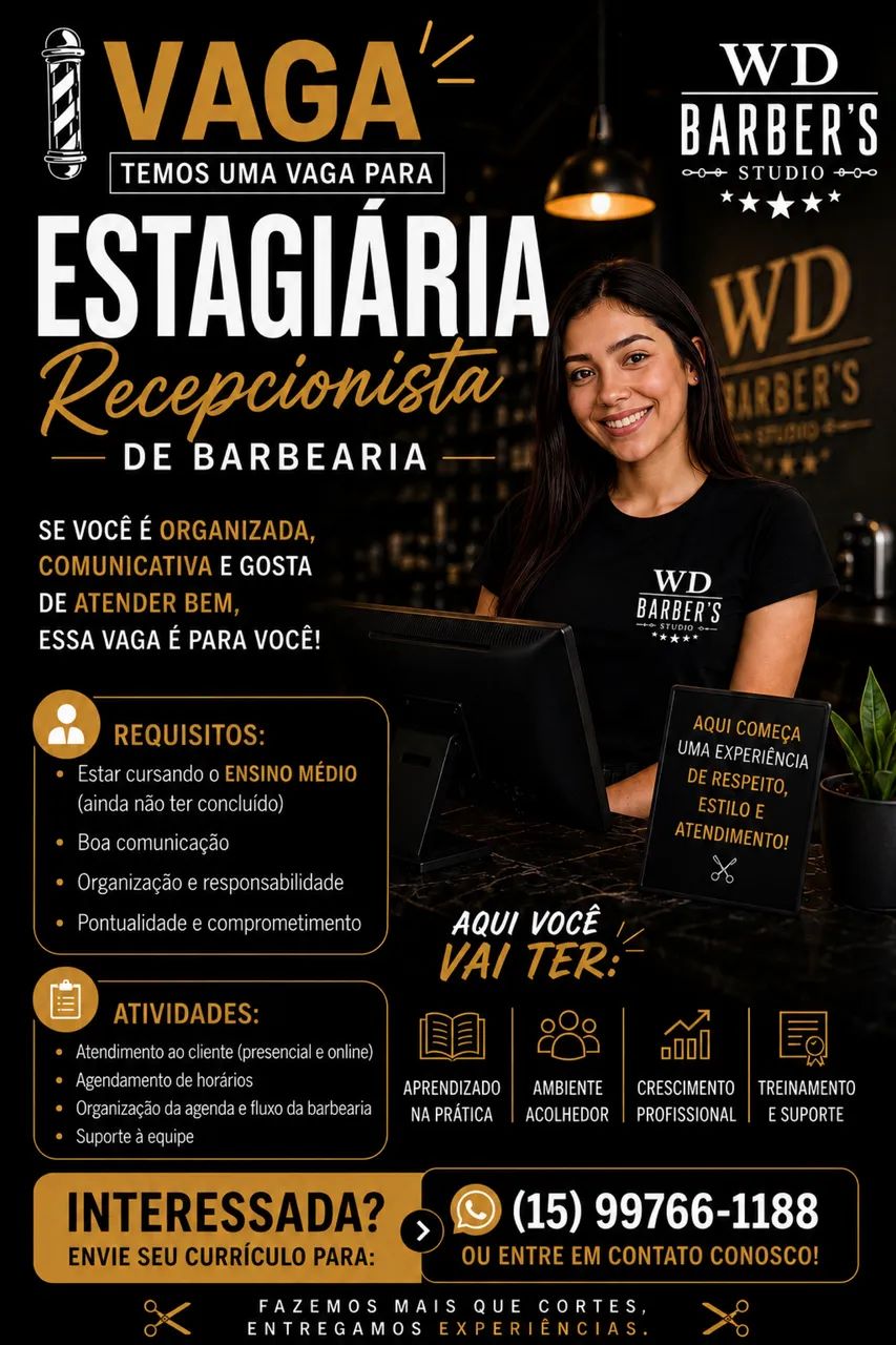 Recepcionista de barbearia 