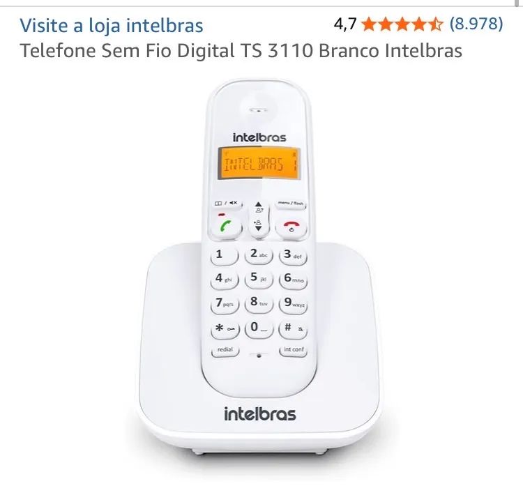 Telefone sem fio digital Intel - novo