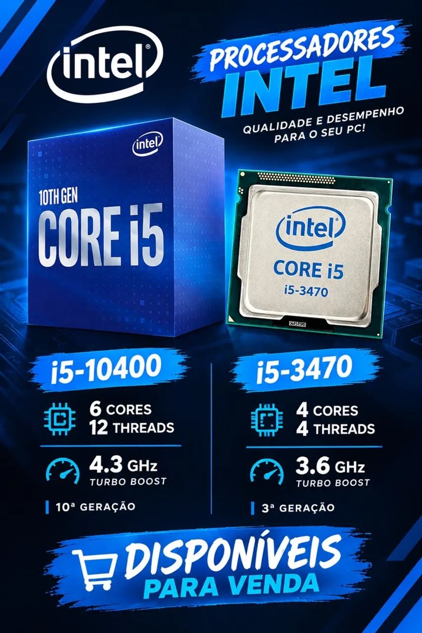 Processador Intel Core i5 10400 e 3470
