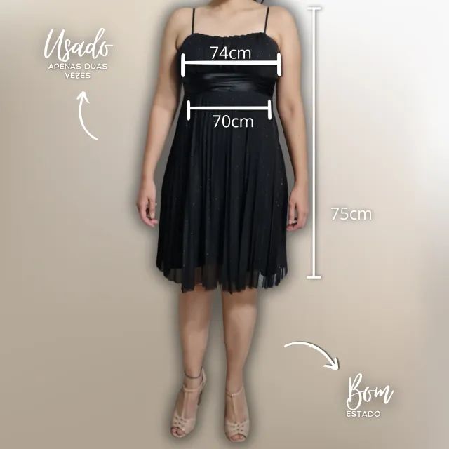 Vestido Preto Mid com Brilho - Foto 3